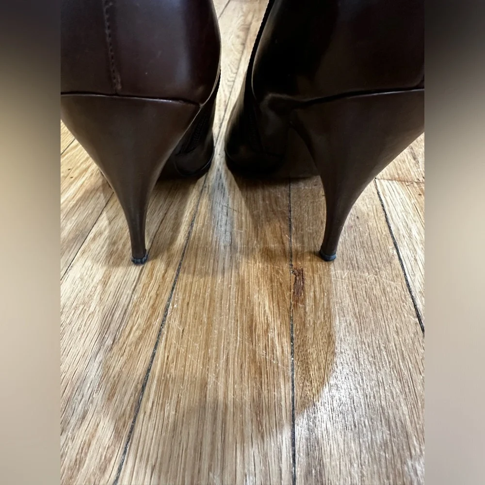 Bottega Veneta moodec Flame ankle booties brown orange heeled boot SZ 38/8 - Picture 9 of 9